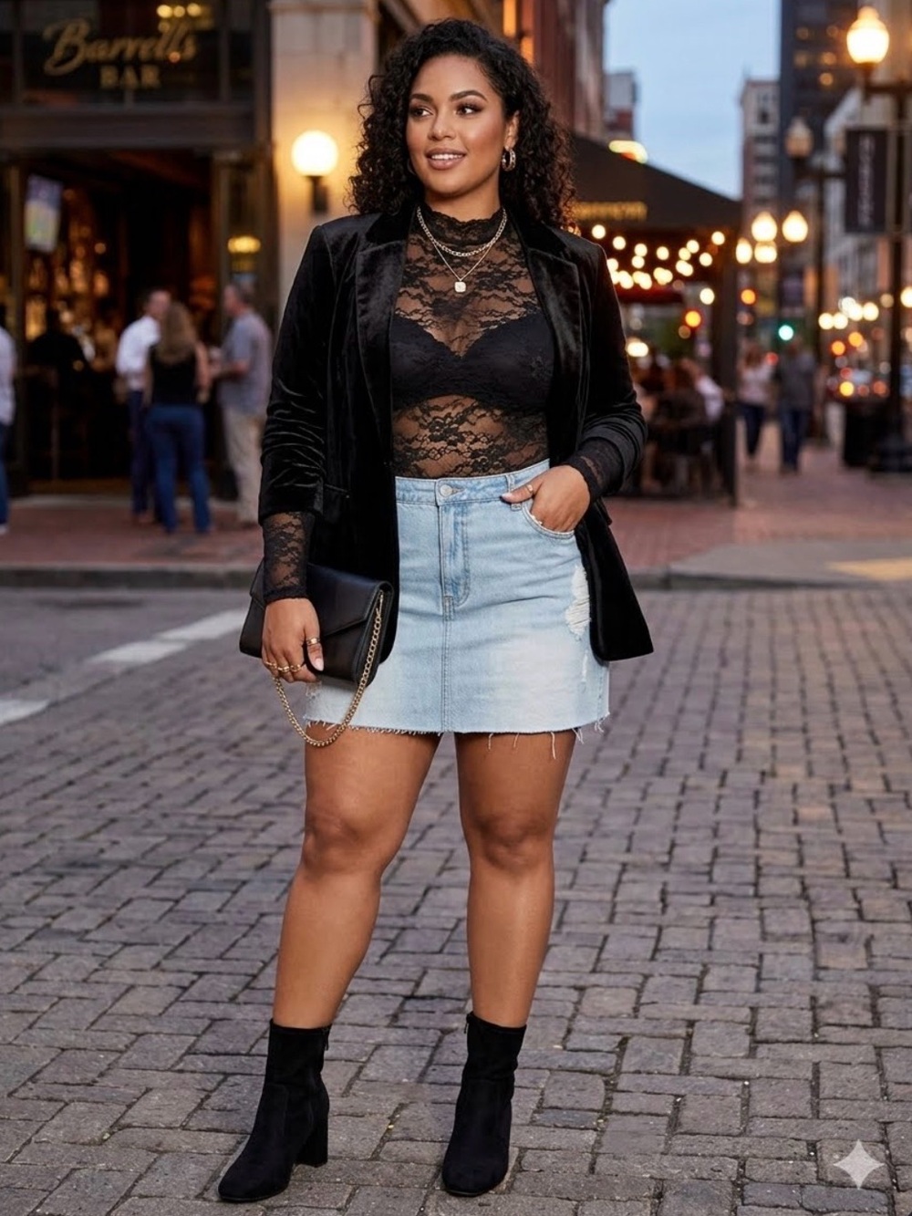 No Boundaries Light Blue Distressed Denim Mini Skirt